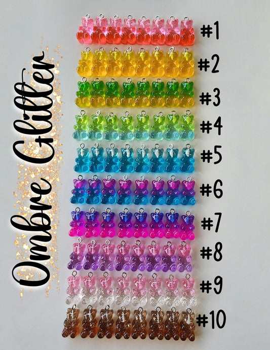 Gummy Bear Charm Clip Cute Acrylic Keychain Accessory for Badge Reel, Backpack, Lanyard, Zipper Pull or Kids Party Favor