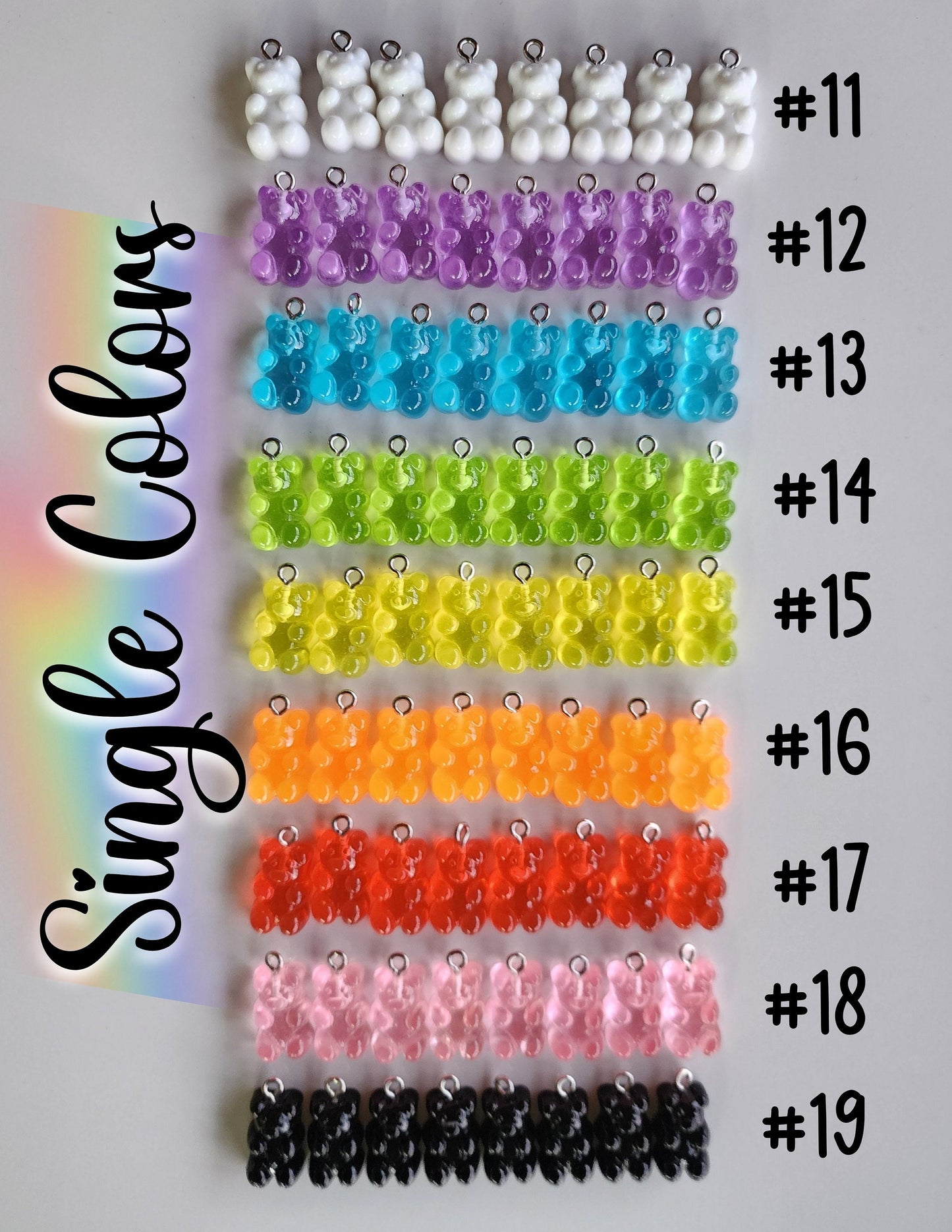 Gummy Bear Charm Clip Cute Acrylic Keychain Accessory for Badge Reel, Backpack, Lanyard, Zipper Pull or Kids Party Favor