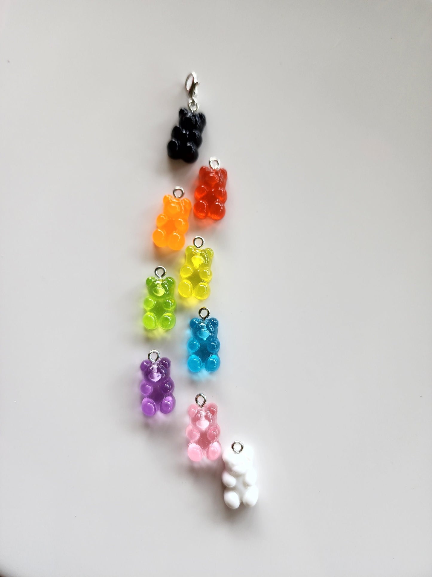 Gummy Bear Charm Clip Cute Acrylic Keychain Accessory for Badge Reel, Backpack, Lanyard, Zipper Pull or Kids Party Favor