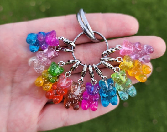 Gummy Bear Charm Clip Cute Acrylic Keychain Accessory for Badge Reel, Backpack, Lanyard, Zipper Pull or Kids Party Favor
